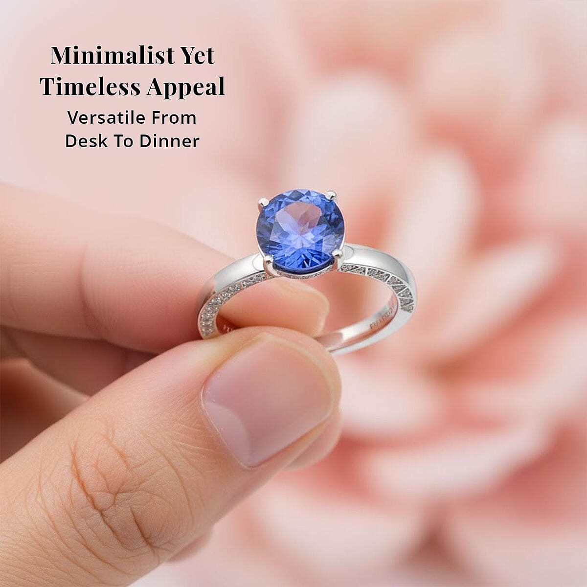 Certified & Appraised Rhapsody 950 Platinum AAAA Tanzanite and E-F VS Diamond Ring (Size 10.0) 5.70 Grams 2.50 ctw (Del. in 10-15 Days)  image number 5