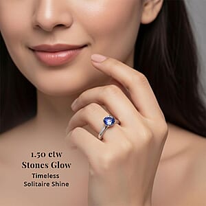 Certified & Appraised Rhapsody 950 Platinum AAAA Tanzanite and E-F VS Diamond Ring (Size 6.0) 5.70 Grams 2.50 ctw 