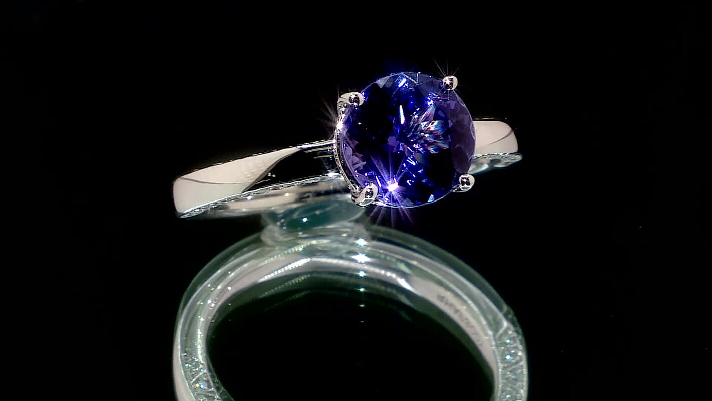 Rhapsody 950 Platinum AAAA Tanzanite and E-F VS Diamond Ring 5.70 Grams 2.50 ctw (Delivery in 10-15 Business Days)