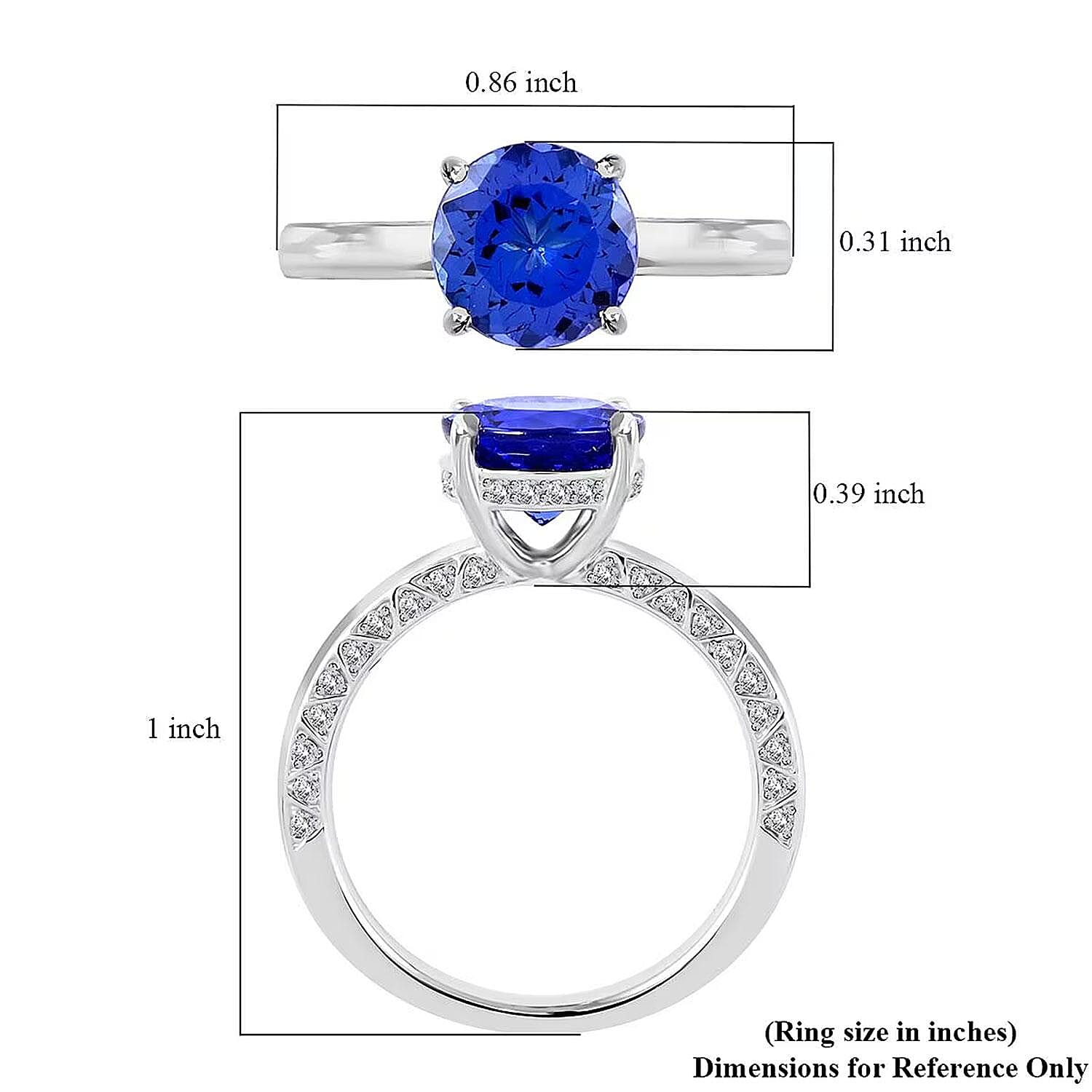 Certified & Appraised Rhapsody 950 Platinum AAAA Tanzanite and E-F VS Diamond Ring (Size 6.0) 5.70 Grams 2.50 ctw