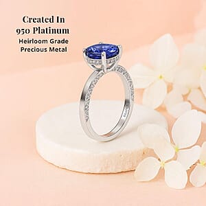 Certified Rhapsody AAAA Tanzanite, Diamond Ring in 950 Platinum 2.50 ctw (Size 7.0)