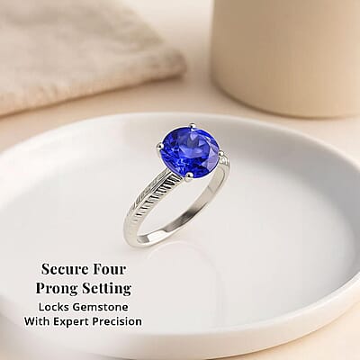 Rhapsody 950 Platinum AAAA Tanzanite Solitaire Ring (Size 10.0) 4.75 Grams 1.50 ctw