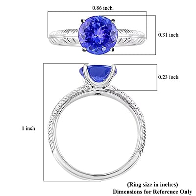 Rhapsody 950 Platinum AAAA Tanzanite Solitaire Ring (Size 10.0) 4.75 Grams 1.50 ctw