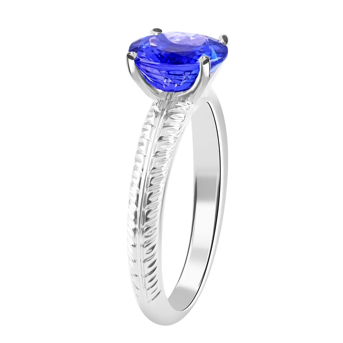 Rhapsody 950 Platinum AAAA Tanzanite Solitaire Ring (Size 6.0) 4.75 Grams 1.50 ctw image number 3