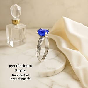 Rhapsody 950 Platinum AAAA Tanzanite Solitaire Ring (Size 7.0) 4.75 Grams 1.50 ctw