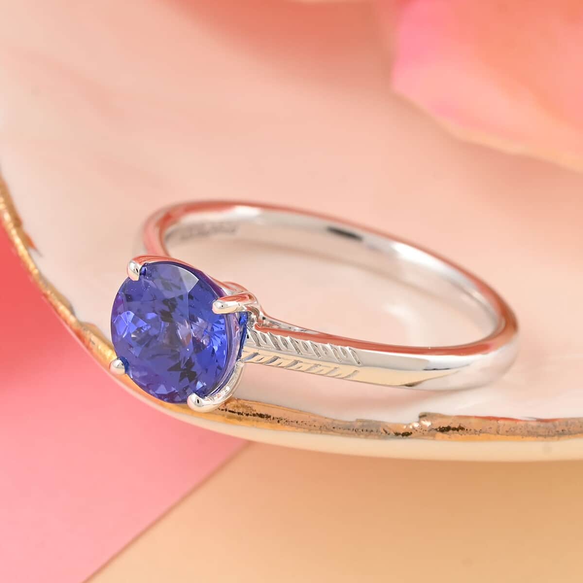 Certified & Appraised Rhapsody 950 Platinum AAAA Tanzanite Solitaire Ring (Size 10.0) 4.10 Grams 1.50 ctw image number 1