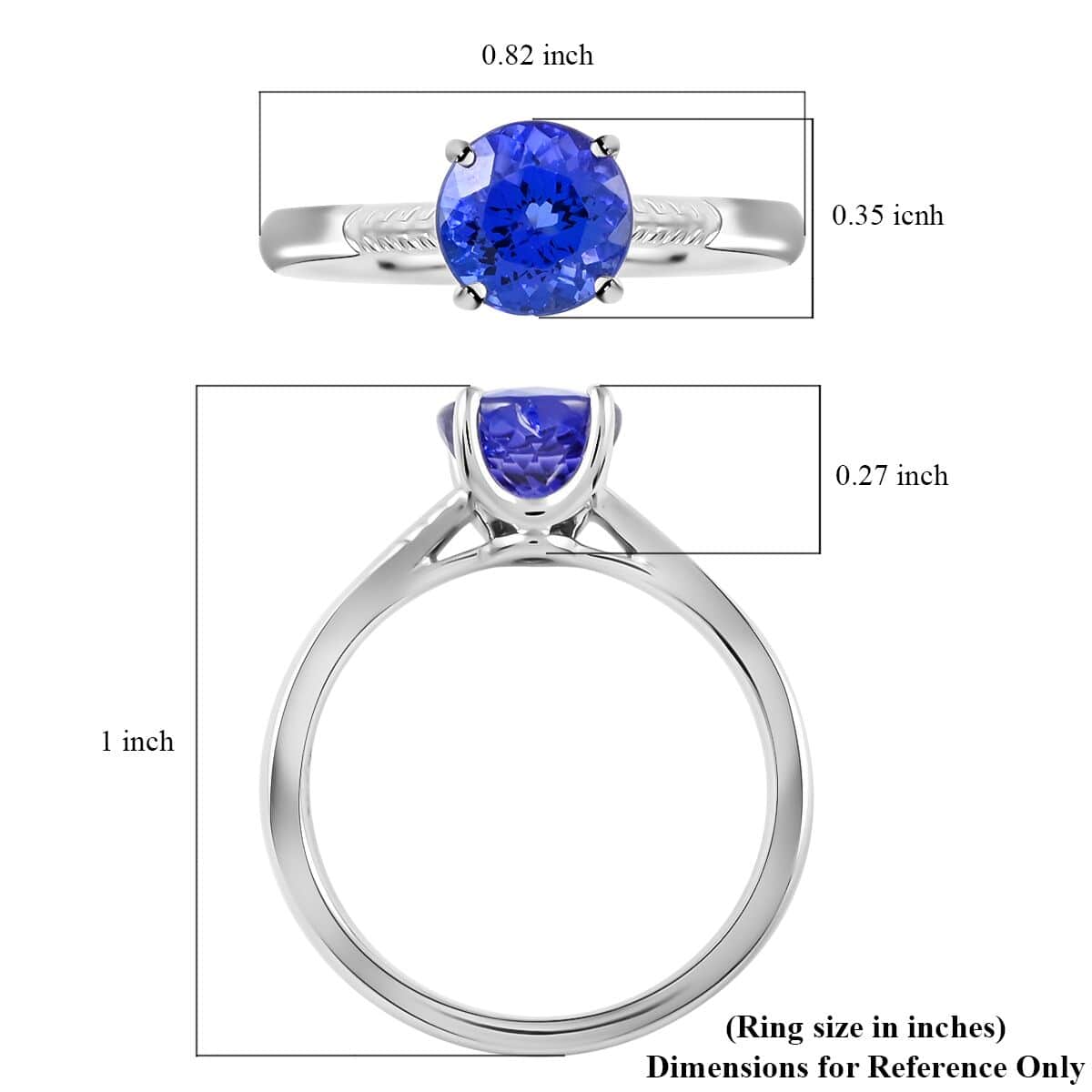 Certified & Appraised Rhapsody 950 Platinum AAAA Tanzanite Solitaire Ring 4.10 Grams 1.50 ctw (Del. 15-20 Days) image number 4