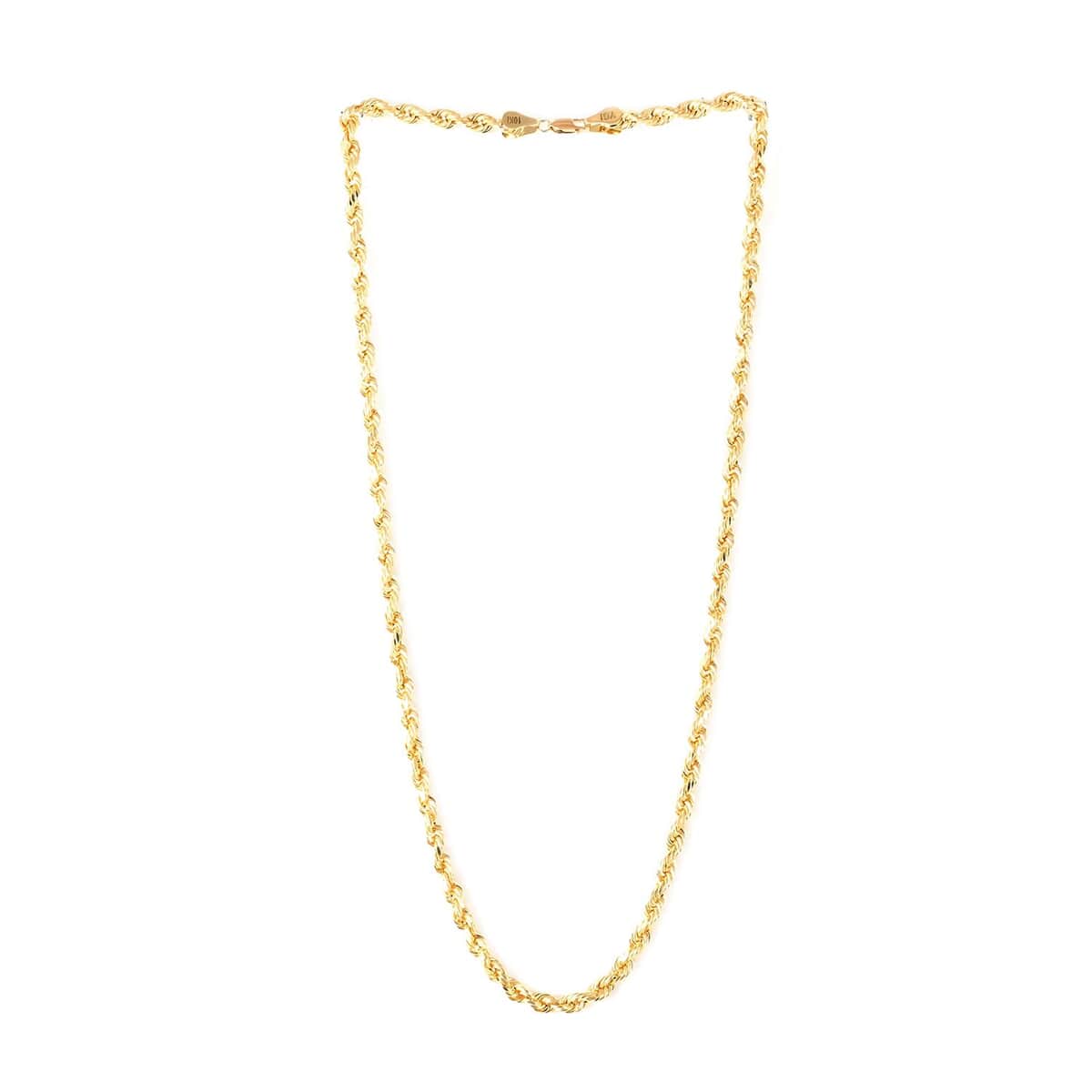 10K Yellow Gold 3.5mm Rope Necklace 24 Inches 6.9 Grams image number 3