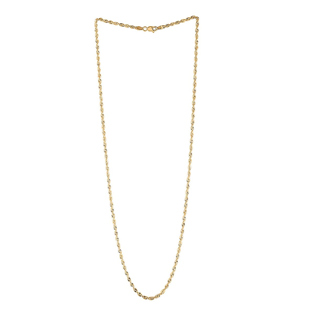 14K Yellow Gold 2.3mm Rope Necklace 22 Inches 2.70 Grams image number 2