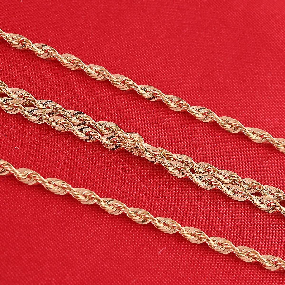 14K Yellow Gold 2.5mm Rope Necklace 18 Inches 3.40 Grams image number 1
