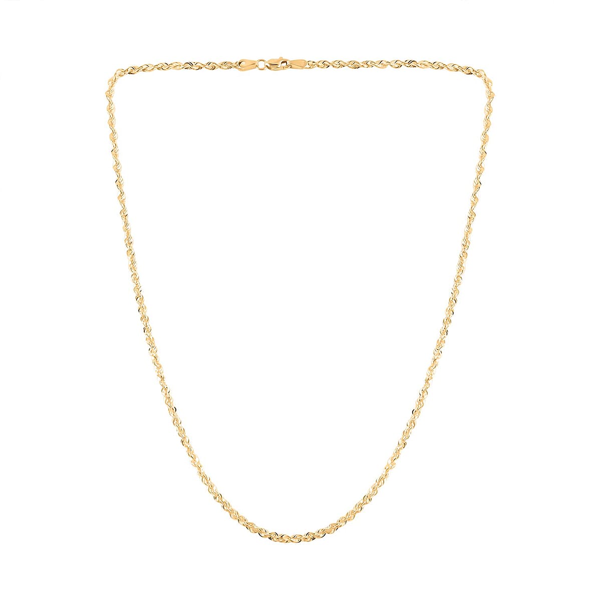 14K Yellow Gold 2.5mm Rope Necklace 18 Inches 3.40 Grams image number 2