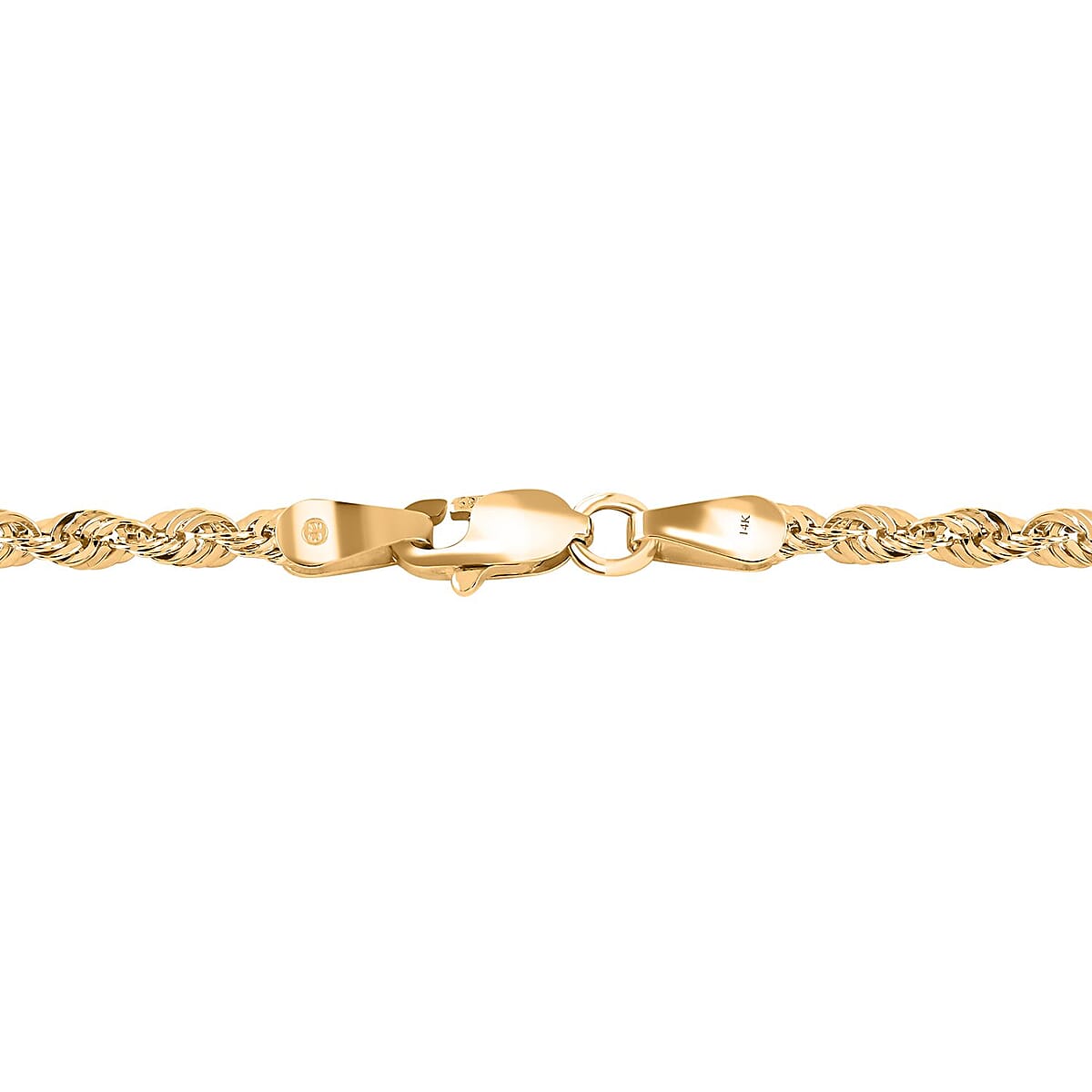 14K Yellow Gold 2.5mm Rope Necklace 24 Inches 4.45 Grams image number 2