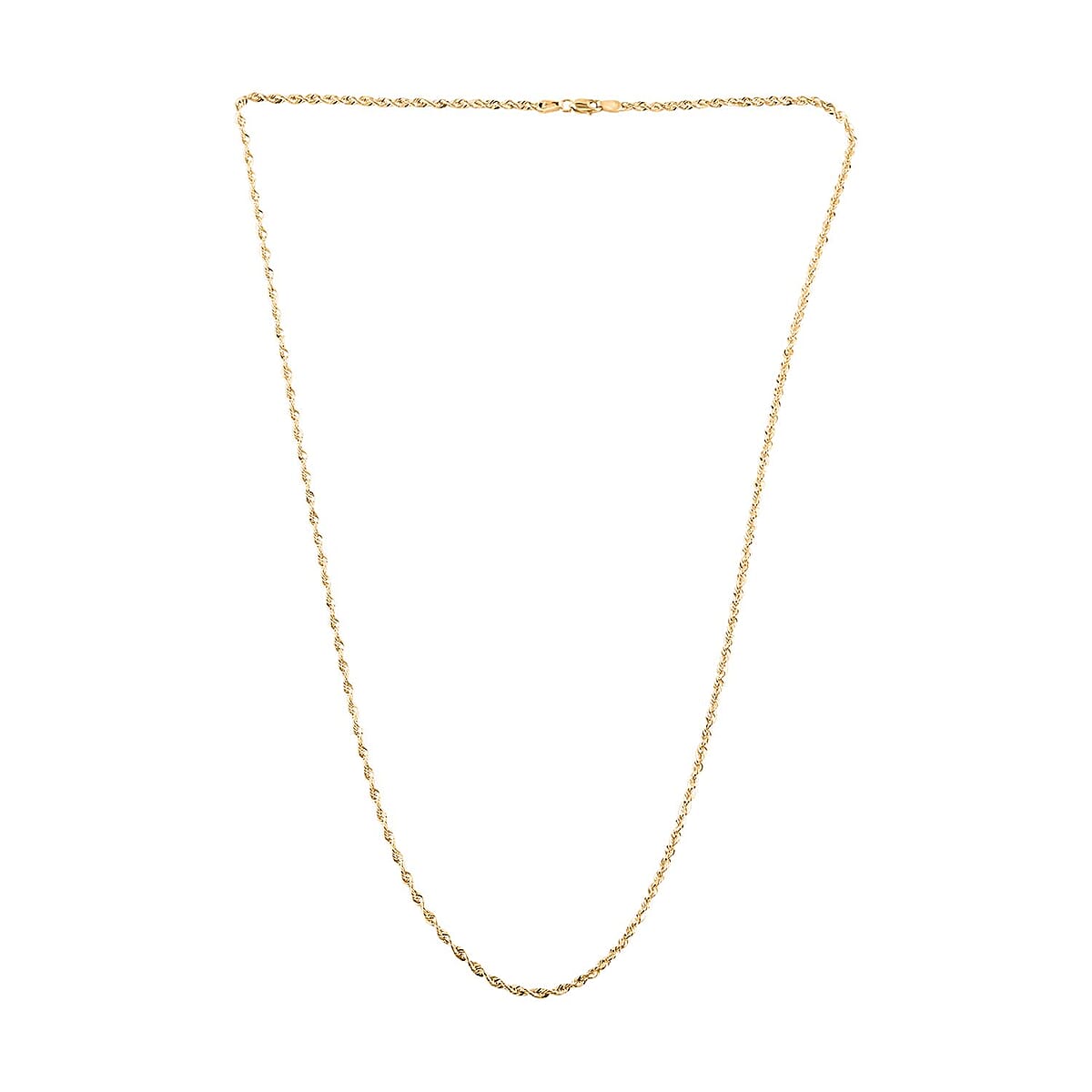 14K Yellow Gold 2.5mm Rope Necklace 24 Inches 4.45 Grams image number 3