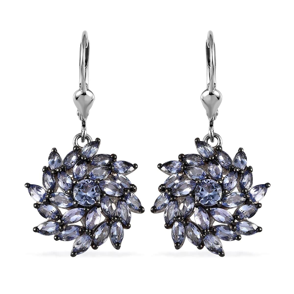 Tanzanite Floral Spray Earrings in Platinum Over Sterling Silver 5.00 ctw image number 0