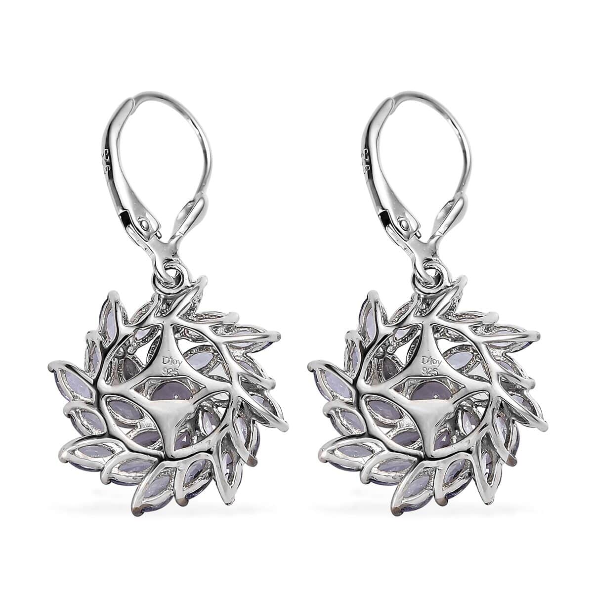 Tanzanite Floral Spray Earrings in Platinum Over Sterling Silver 5.00 ctw image number 3