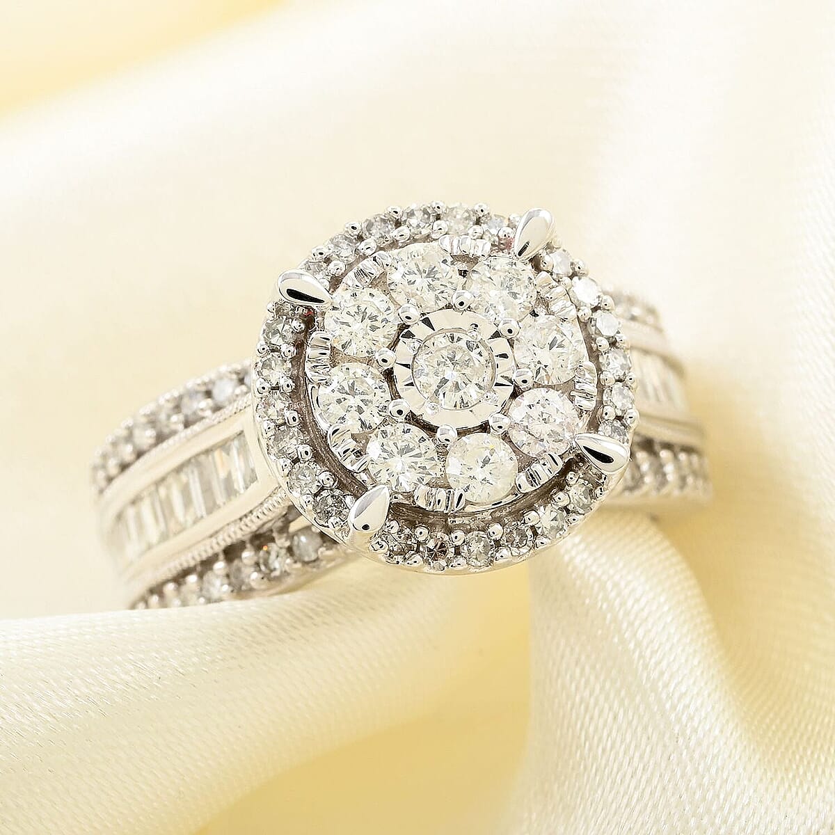 10K White Gold G-H I2-I3 Diamond Ring (Size 10.0) 5.10 Grams 1.00 ctw (Delivery in 10-15 Business Days) image number 1