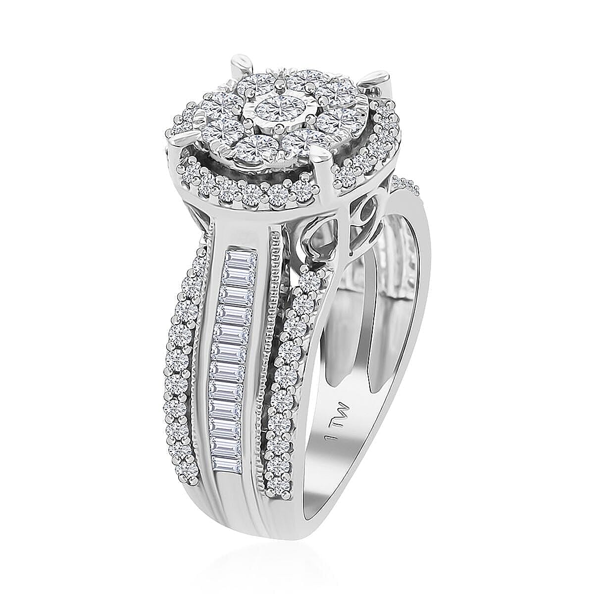 10K White Gold G-H I2-I3 Diamond Ring (Size 10.0) 5.10 Grams 1.00 ctw (Delivery in 10-15 Business Days)