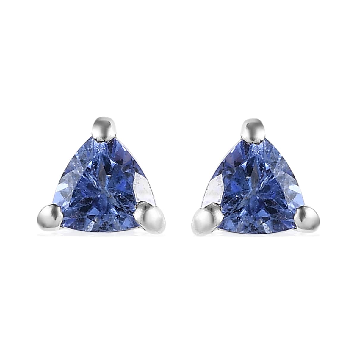 Tanzanite Solitaire Stud Earrings in Platinum Over Sterling Silver 0.50 ctw image number 0