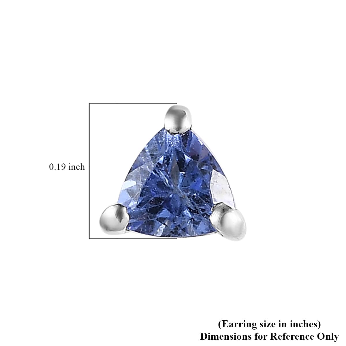 Tanzanite Solitaire Stud Earrings in Platinum Over Sterling Silver 0.50 ctw image number 4