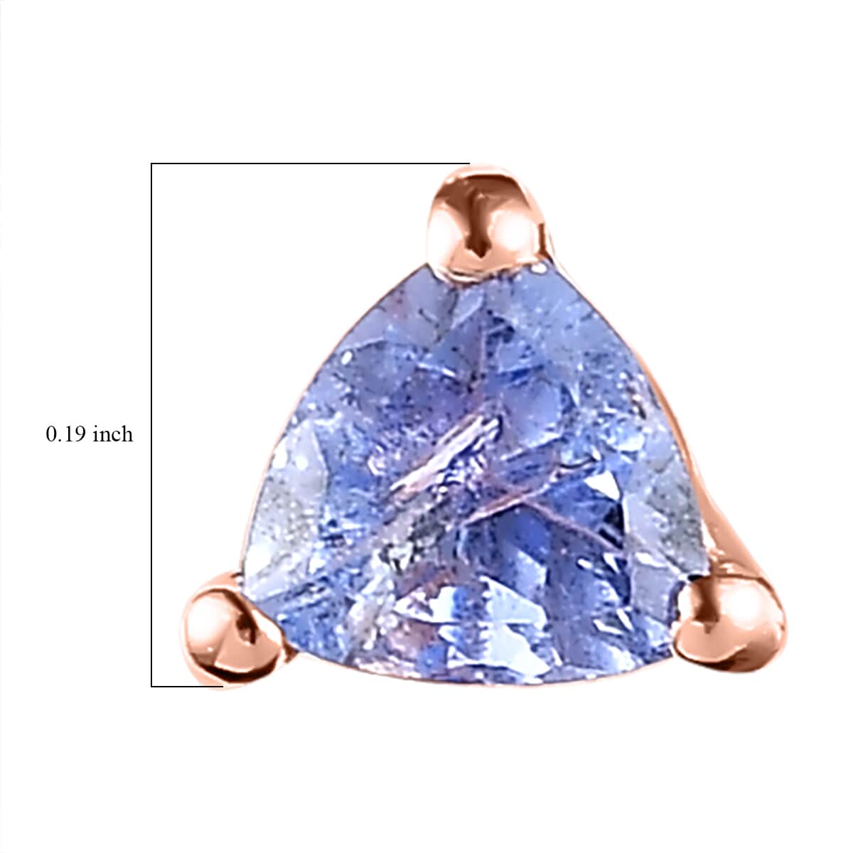 Tanzanite Solitaire Stud Earrings in 14K Rose Gold Over Sterling Silver 0.50 ctw image number 4