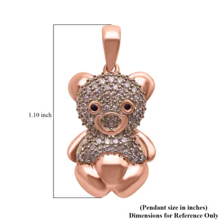 Buy Natural Champagne Diamond and Black Diamond Teddy Bear Pendant in  Vermeil Rose Gold Over Sterling Silver 0.25 ctw at