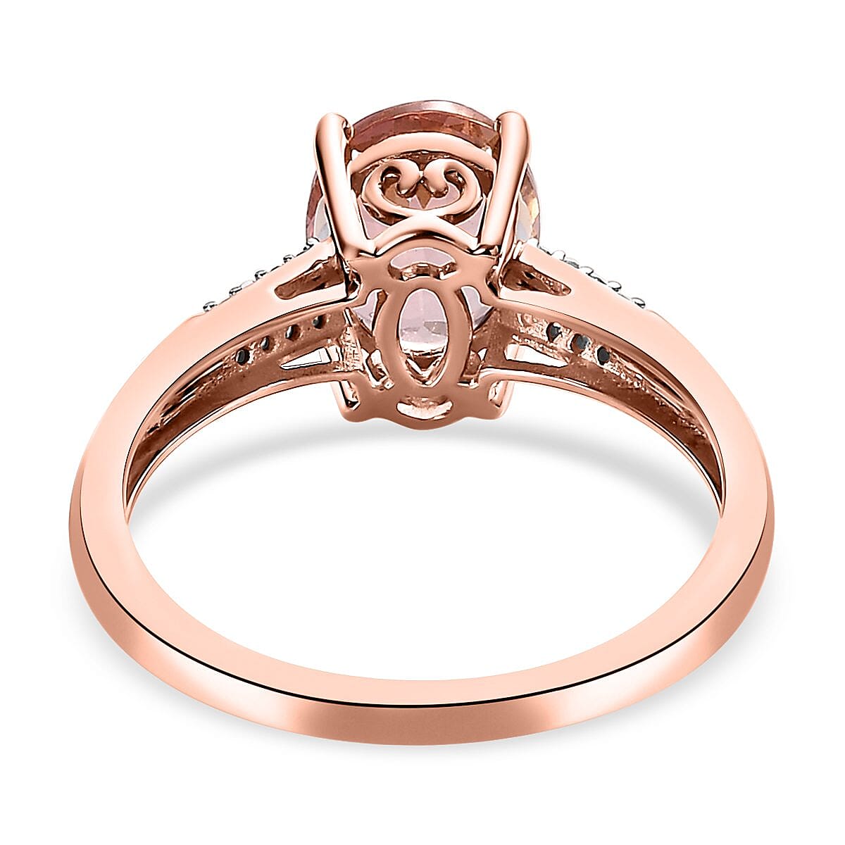 Luxoro 10K Rose Gold Premium Blush Tourmaline and Diamond Ring (Size 10.0) 2.00 ctw