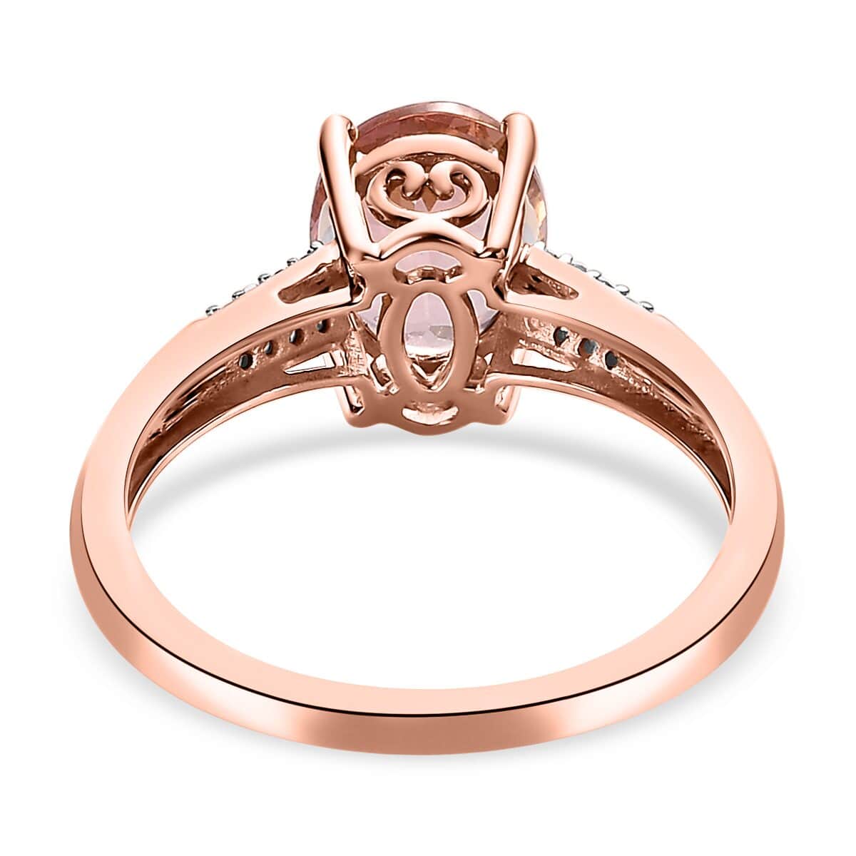 Luxoro 10K Rose Gold Premium Blush Tourmaline and Diamond Ring 2.00 ctw image number 4