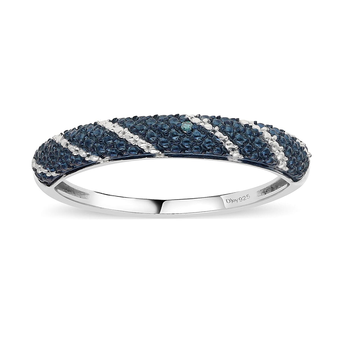 Blue Diamond Accent Ring in Platinum Over Sterling Silver image number 0