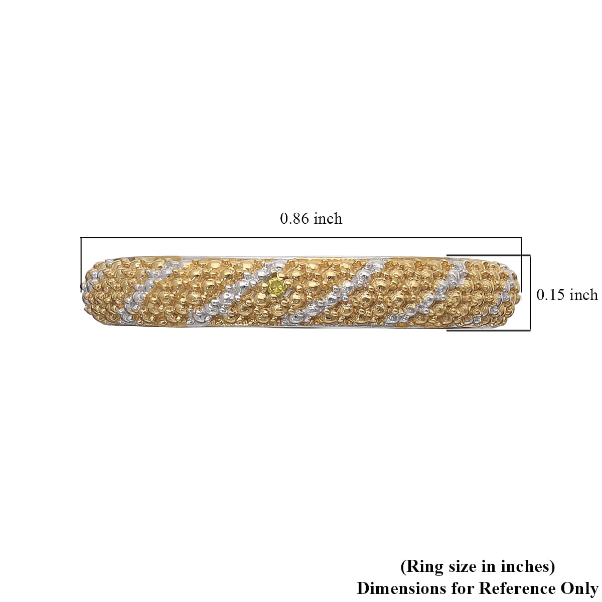 Yellow Diamond Accent Ring in Platinum Over Sterling Silver (Size 5.0) image number 5