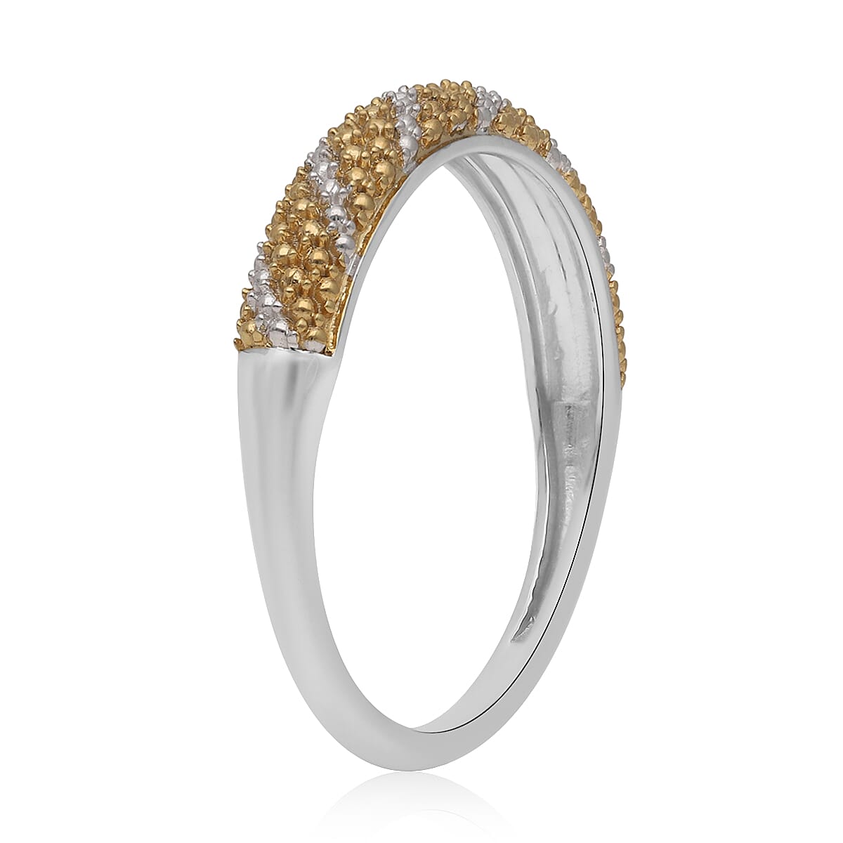 Yellow Diamond Accent Ring in Platinum Over Sterling Silver (Size 9.0) image number 3