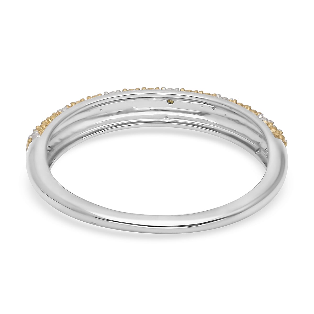 Yellow Diamond Accent Ring in Platinum Over Sterling Silver (Size 9.0) image number 4
