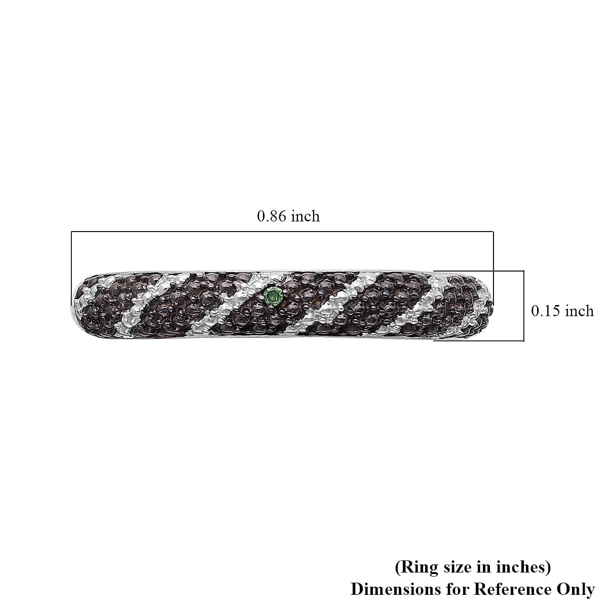 Green Diamond Accent Ring in Platinum Over Sterling Silver (Size 7.0) image number 5