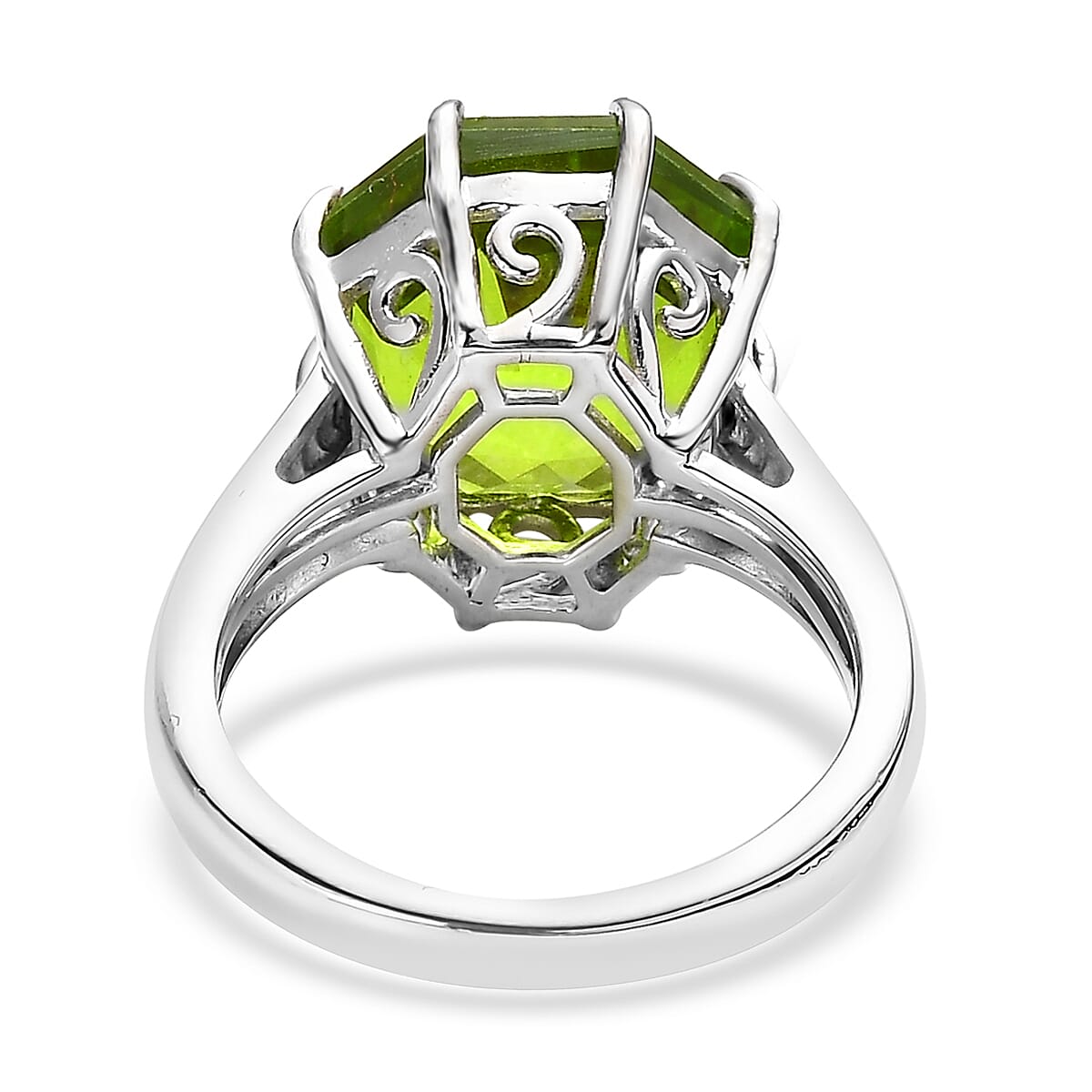 Buy Karis Chartreuse Quartz Solitaire Ring in Platinum Bond (Size