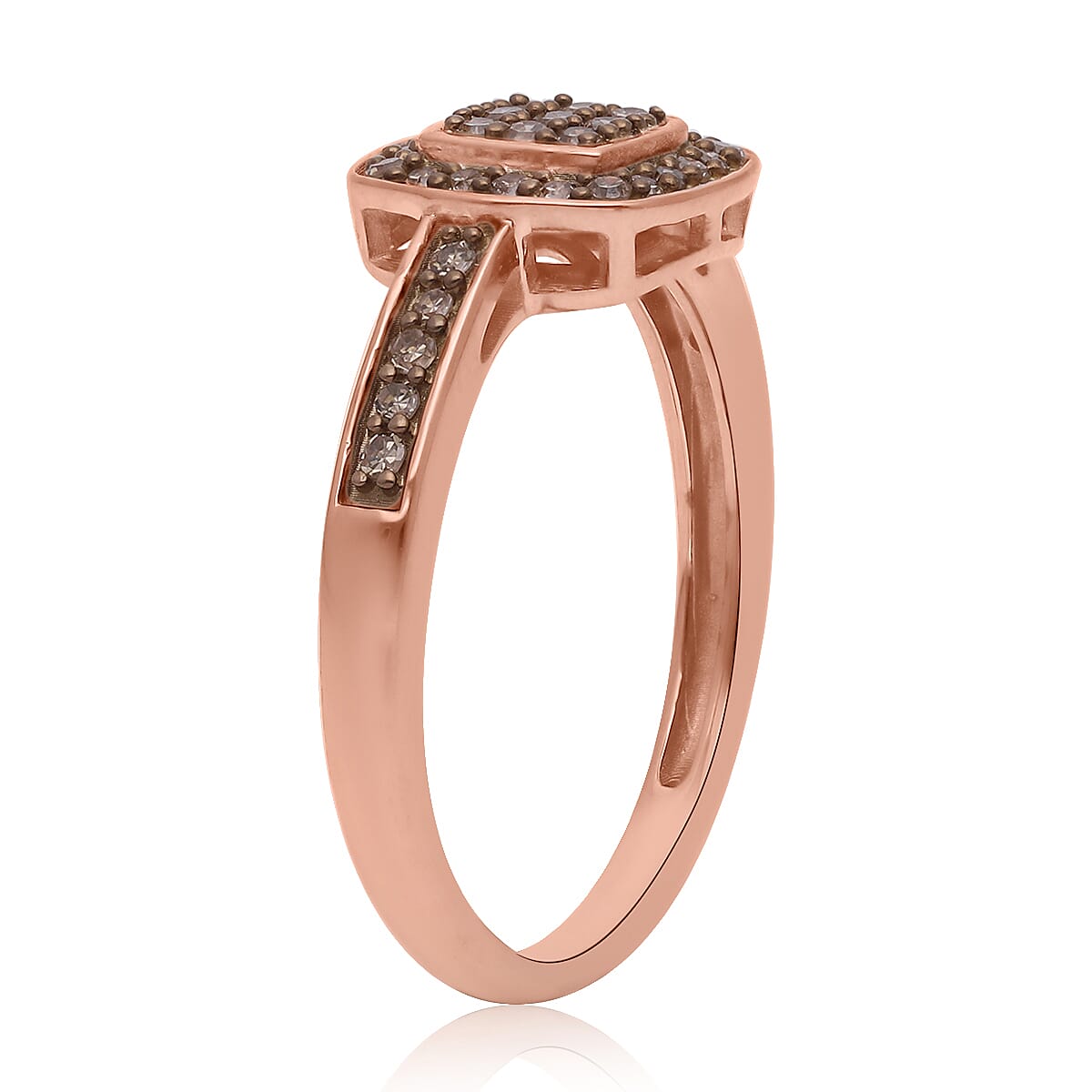 Natural Champagne Diamond Ring in Vermeil Rose Gold Over Sterling Silver (Size 7.0) 0.33 ctw image number 3