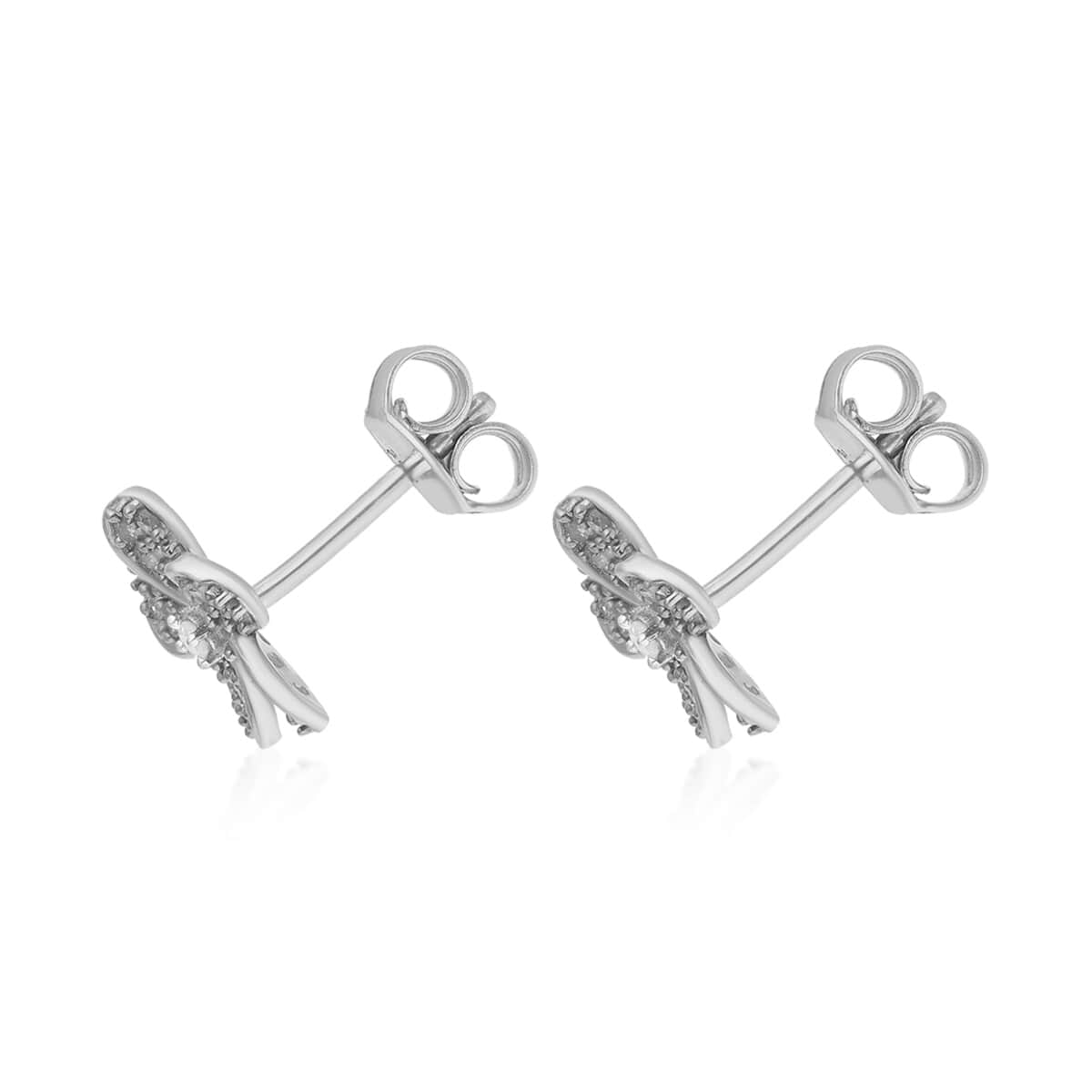 Natural Champagne and White Diamond Earrings image number 3