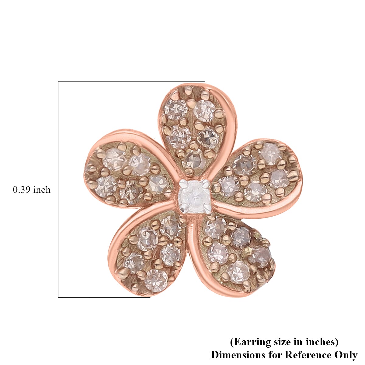 Natural Champagne and White Diamond Earrings