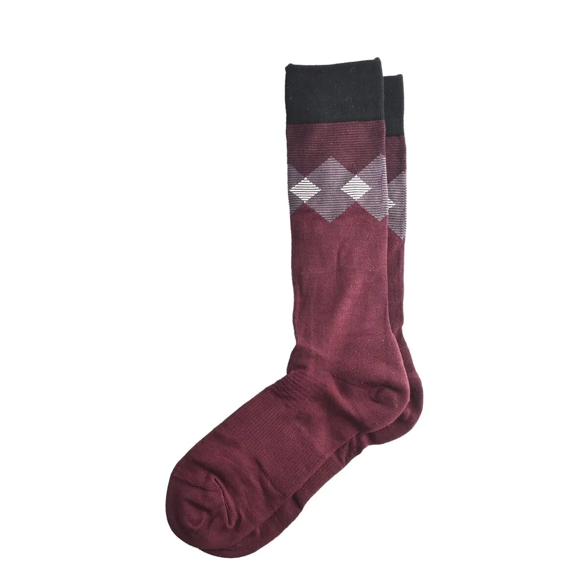 Dr. Scholls Men's 2pck Micro Pattern Dress Crew Socks -Burgundy/Gray (Sizes 7-12 ) image number 2