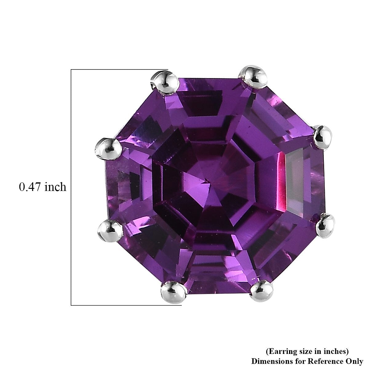 Lab Grown Color Change Sapphire Stud Earrings in Platinum Over Sterling Silver 11.25 ctw image number 4