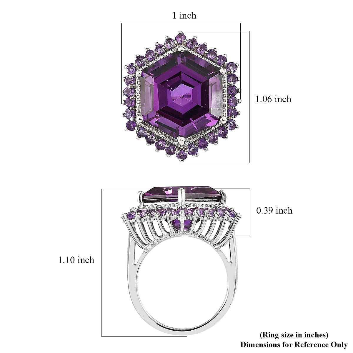 Lab Grown Color Change Sapphire and Amethyst Halo Ring in Platinum Over Sterling Silver (Size 10.0) 17.65 ctw image number 5