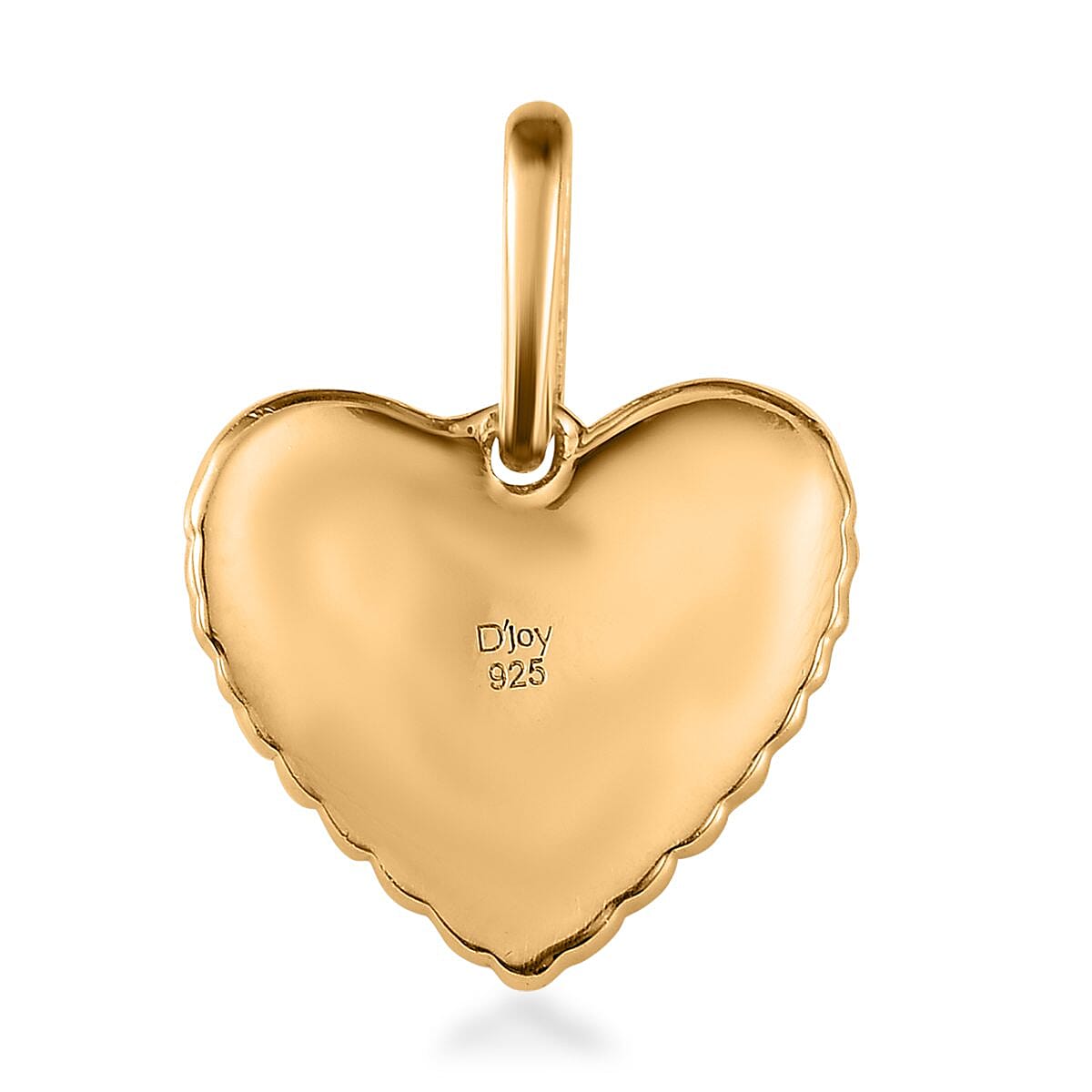 White Zircon Heart Charm in Vermeil Yellow Gold Over Sterling Silver image number 4