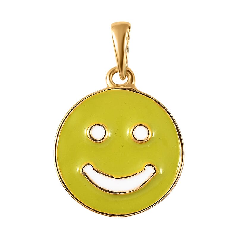 Vermeil Yellow Gold Over Sterling Silver Smiley Face Charm 2.10 Grams