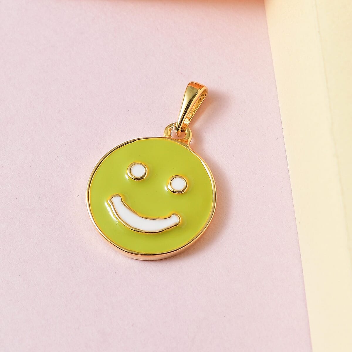 Vermeil Yellow Gold Over Sterling Silver Smiley Face Charm 2.10 Grams image number 1