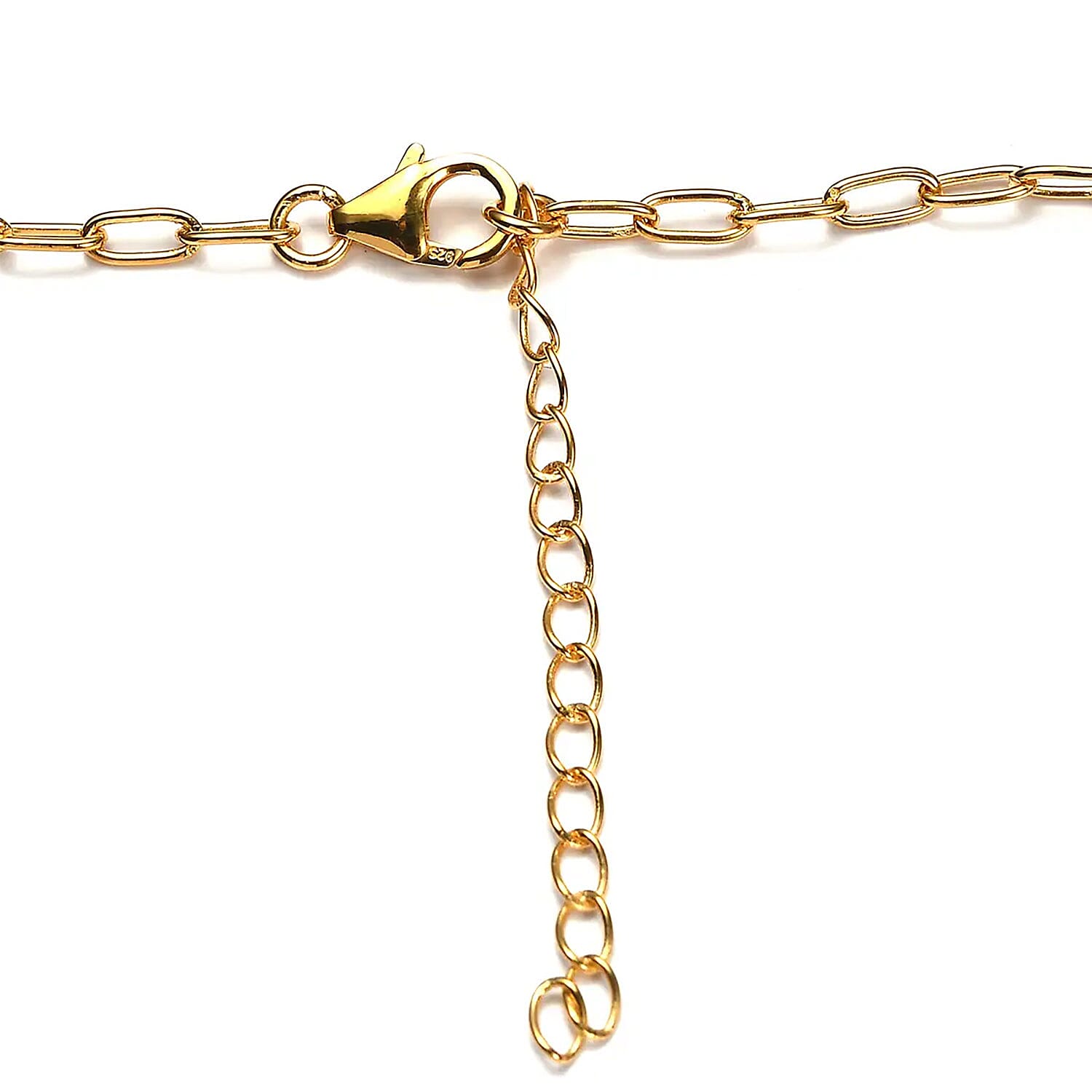 Moissanite Initial Bar Necklace 18 Inches in Vermeil Yellow Gold Over Sterling Silver 0.05 ctw