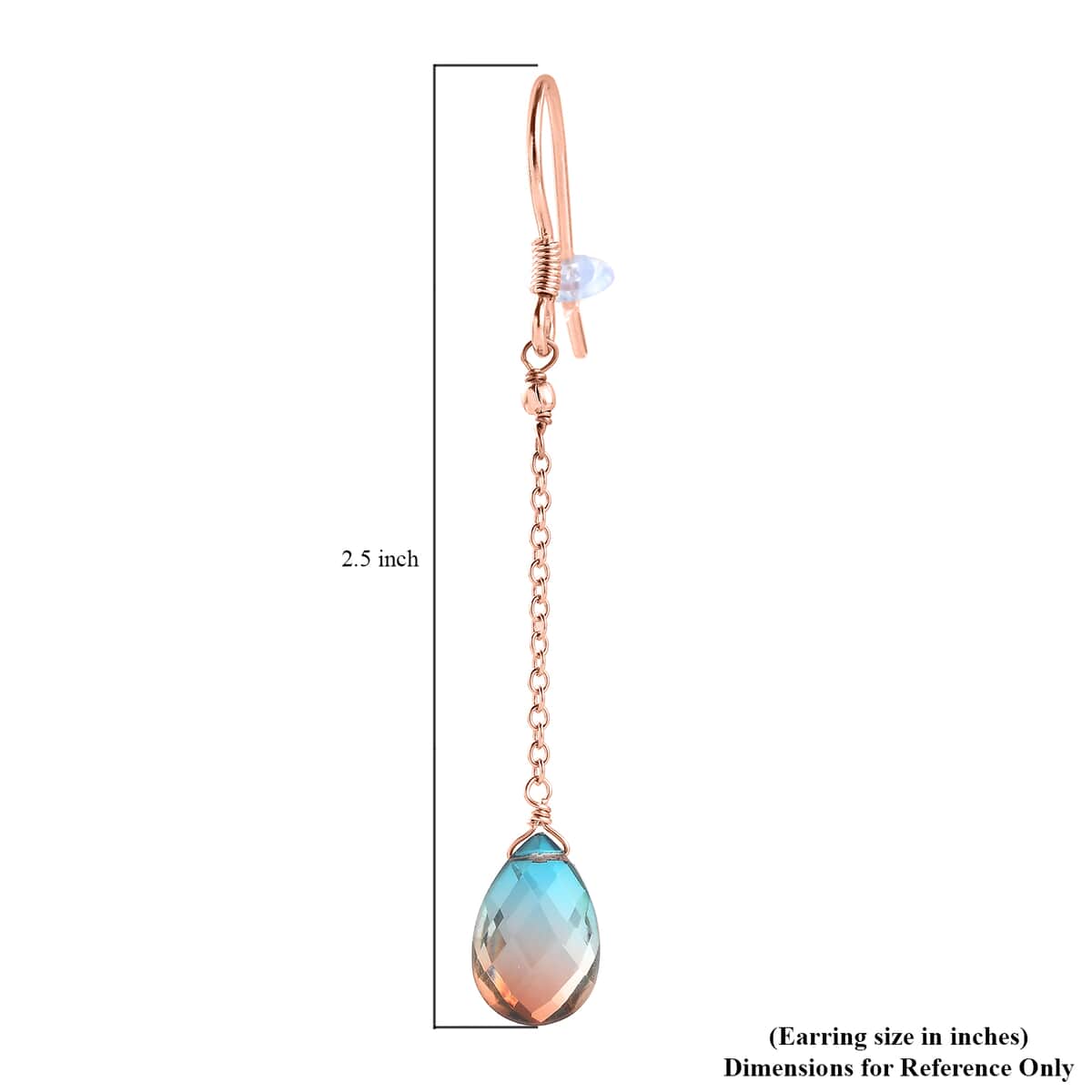 Aqua Terra Costa Quartz (Triplet) Dangle Earrings in 14K Rose Gold Over Sterling Silver 6.75 ctw image number 4