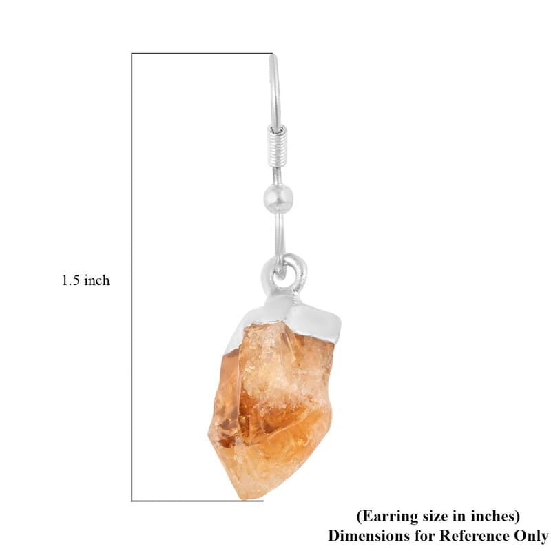 Brazilian Citrine Earrings in Silvertone 13.10 ctw