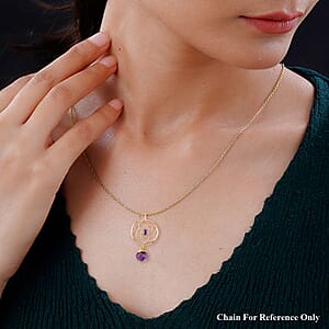 Amethyst Dream Catcher Pendant in Goldtone 12.80 ctw