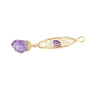 Amethyst Dream Catcher Pendant in Goldtone 12.80 ctw