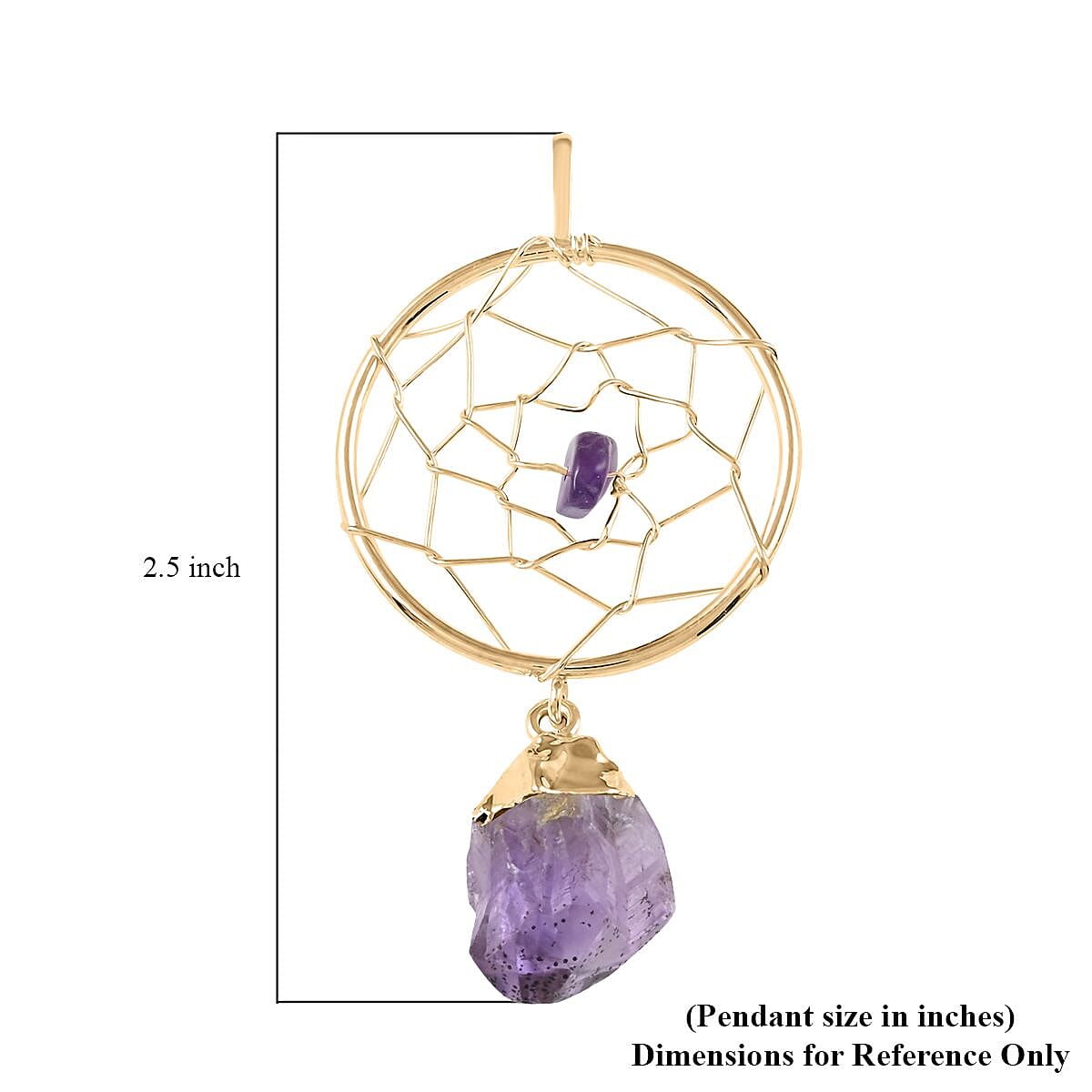 Amethyst Dream Catcher Pendant in Goldtone 12.80 ctw image number 4