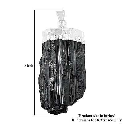 Black Tourmaline Pendant in Silvertone 100.30 ctw