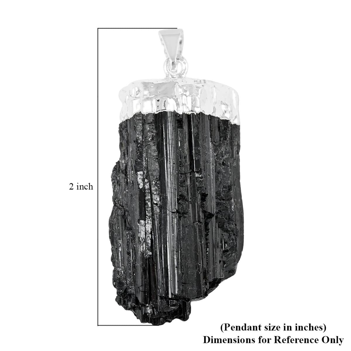 Black Tourmaline Pendant in Silvertone 100.30 ctw image number 4